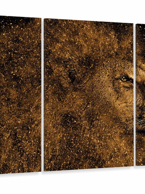 Quadro leão de judá vertical para corredor hall em tecido 12