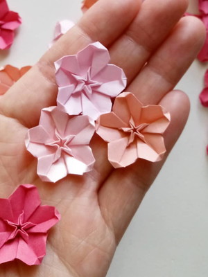 Flor de cerejeira mini | flores | decoração em origami