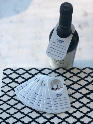 Kit com 100 tags de pvc para garrafas de vinho