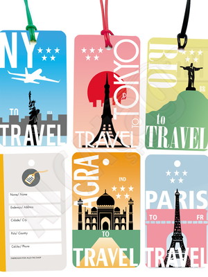 Kit tag criativa pvc mala identificador travel 10un
