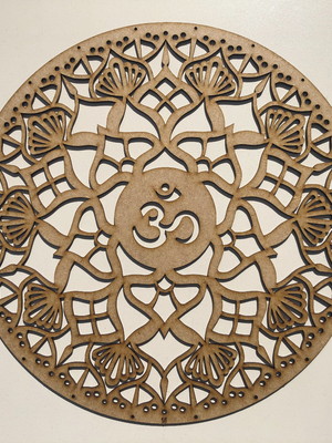 Mandala a15 mdf crú 30x30cm - decoração