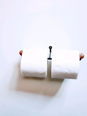 Porta papel higiênico rústico duplo
