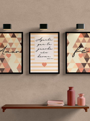 Quadros frases abstrato: com vidro