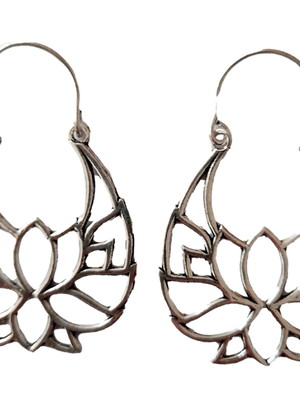 Brinco estilo indiano prata baixa mandala
