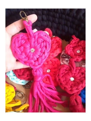 Chaveiros croche fio de malha