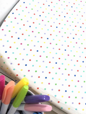 Lençol de elástico berço poá colorido