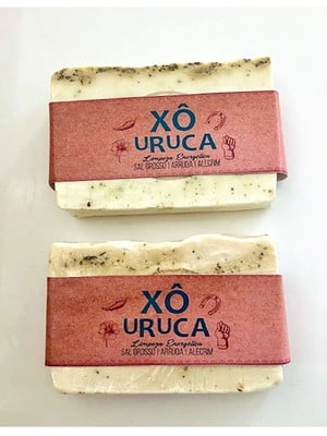 02 sabonetes com sal grosso, arruda e alecrim - 90gr cada