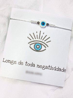 Pulseira unitária olho grego branco