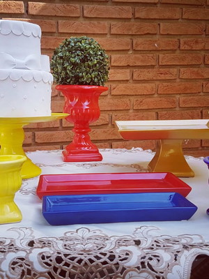 Kit festa decorativo em cerâmica 11 itens
