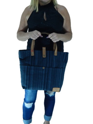 Bolsa feminina de lona e couro zup