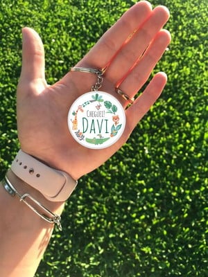 Chaveiro simples com adesivo personalizado