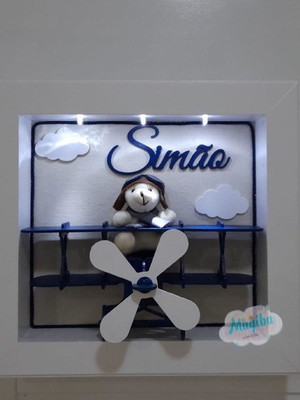 Enfeite porta maternidade aviador com led