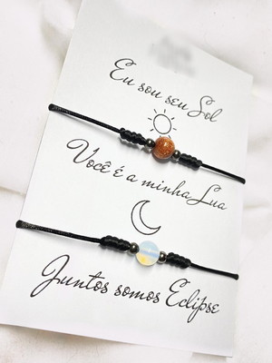 Kit pulseiras casal sol e lua