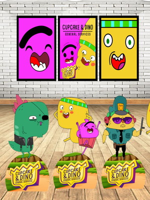 Cupcake & dino displays kit