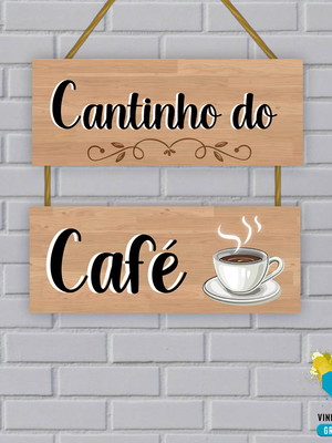 Placa decorativa cantinho do café mdf