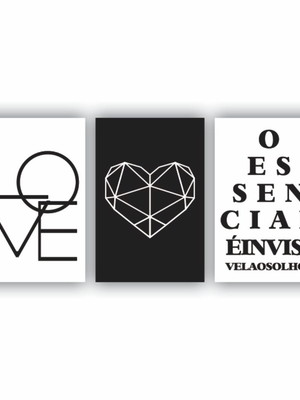 Quadros decorativos o essencial é invisível aos olhos 60x40