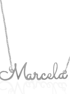 Colar de nome personalizado fonte fina em prata 925