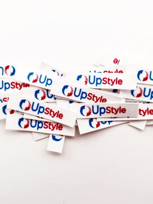 Etiquetas termocolantes personalizadas para roupas - 1x2,5cm