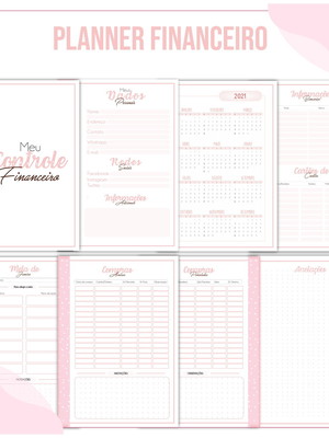 Planner financeiro feminino - arquivo digital em pdf