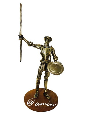 Dom quixote de la mancha em bronze 28 cm estatueta coleções