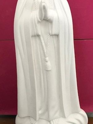 St1243-nossa senhora de fátima 80 cm em gesso cru