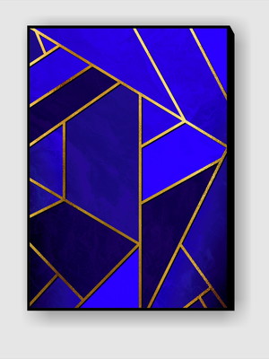 Quadro abstrato com linhas douradas geométrico 6