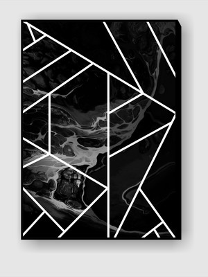 Quadro abstrato com linhas douradas geométrico 10