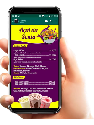 Cardápio digital com qr code - açai / açaiteria