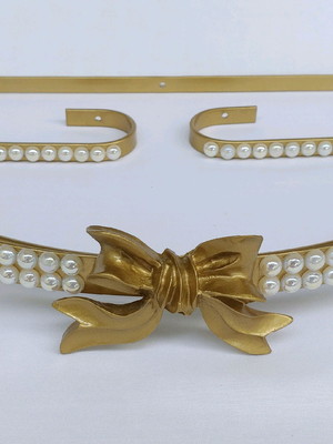 Dossel de pérolas com laço + abraçadeiras