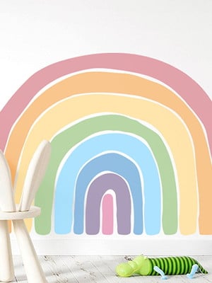 Adesivo de parede arco íris - arco íris boho
