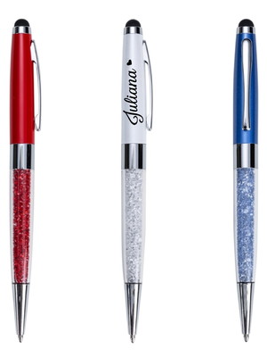 Caneta com cristais personalizada