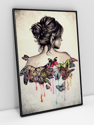 Quadro desenho artístico: com vidro