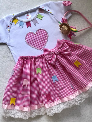 Vestido festa junina infantil quadrilha
