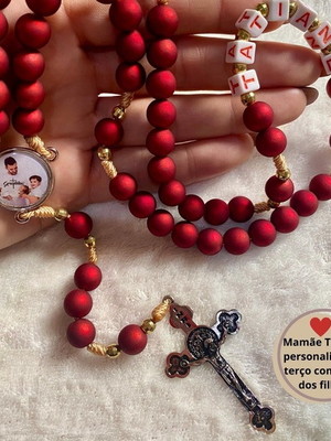 Terço personalizado com foto e nome