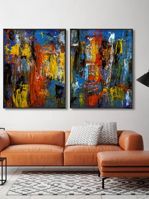 Quadros abstratos colorido : com vidro