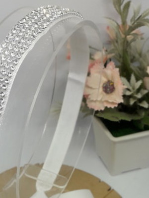 Tiara headband strass média largura