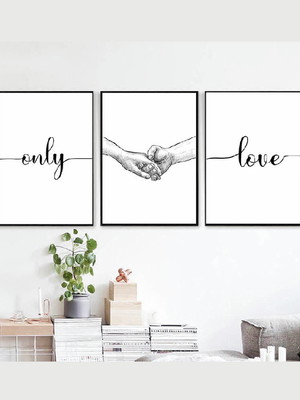 Quadros decorativo frases preto e branco: com vidro