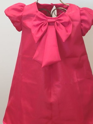 Vestido infantil de festa vermelho trapézio