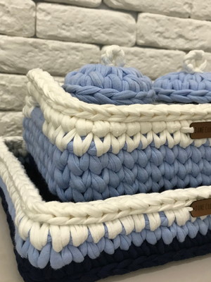 Kit higiene crochê fio de malha, 4 peças base em acrílico