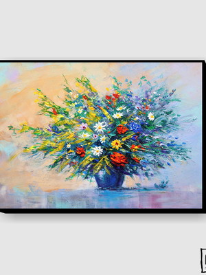 Quadro flores pintadas a óleo
