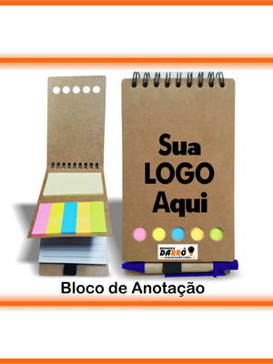 Blocos de anotações ecológico com caneta