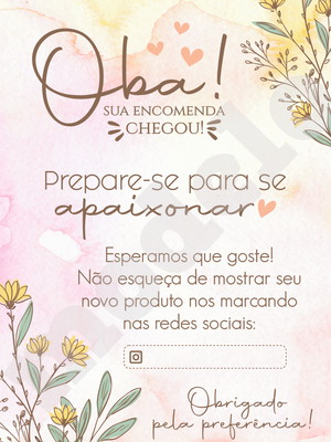 Cartão de agradecimento ao cliente