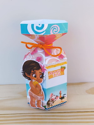 Caixa meia bala personalizada moana baby