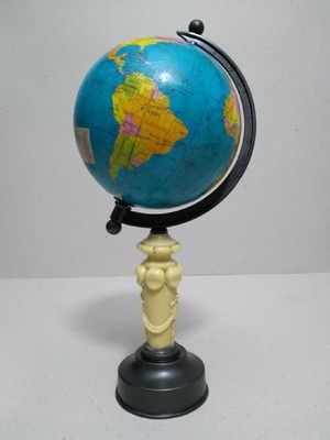 Globo terrestre latão e marfim