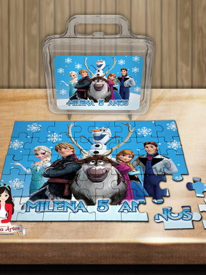Quebra cabeça personalizado na maleta frozen