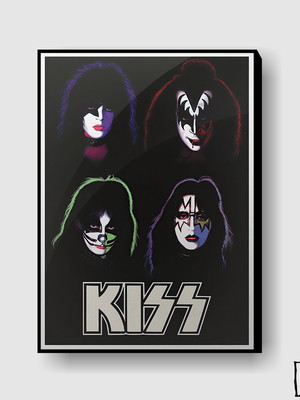Quadro banda kiss poster solo album