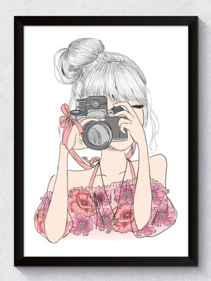 Quadro desenho artístico: com vidro