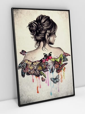 Quadro desenho artístico: com vidro
