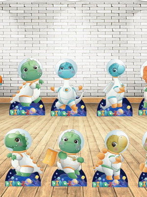 Dino astronauta displays kit com 10 peças