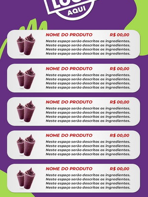 Cardápio menu digital / açai açaiteria